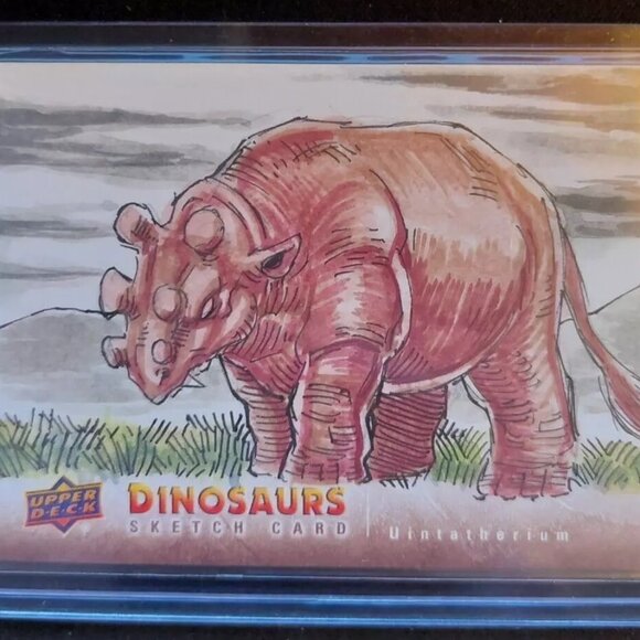 2015 Upper Deck Dinosaurs Sketch Cards 1/1 Uintatherium - Picture 1 of 2